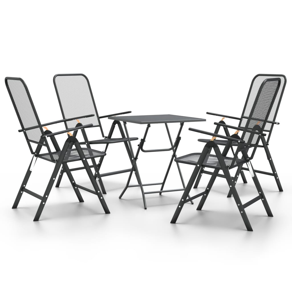 5-tlg. Garten-Essgruppe Streckmetall Anthrazit