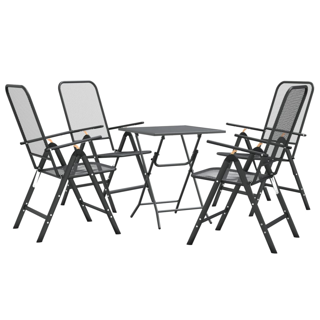 5-tlg. Garten-Essgruppe Streckmetall Anthrazit