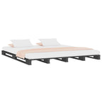 Palettenbett Grau 150x200 cm Massivholz
