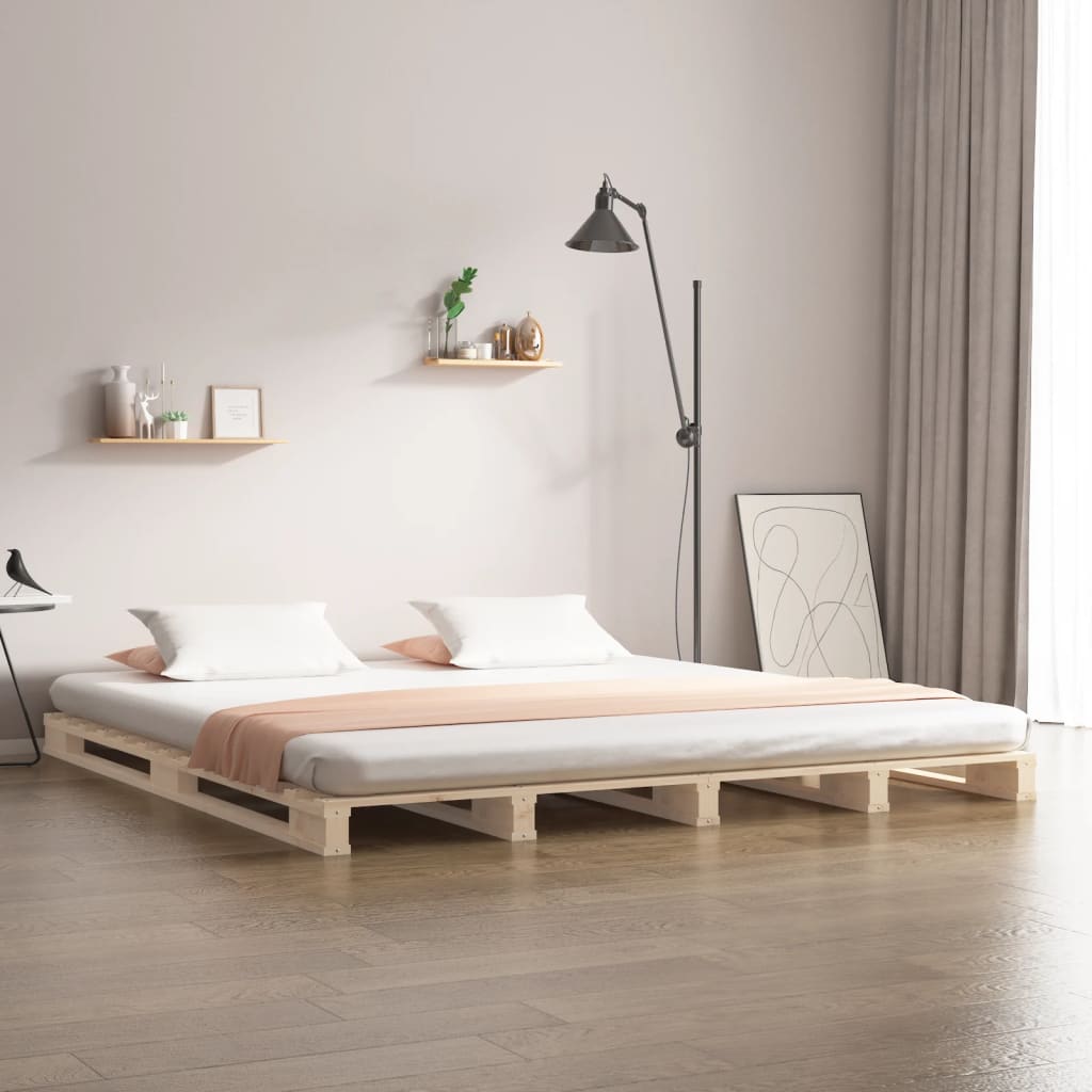 Palettenbett 120x190 cm Massivholz Kiefer