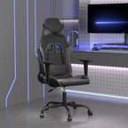 Gaming-Stuhl mit Massagefunktion Schwarz und Grau Kunstleder
