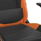 Gaming-Stuhl mit Massage & Fußstütze Schwarz Orange Kunstleder