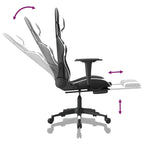 Gaming-Stuhl mit Massage & Fußstütze Schwarz & Weiß Kunstleder