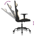 Gaming-Stuhl mit Massagefunktion Schwarz und Creme Stoff