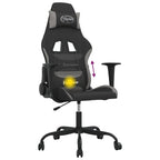 Gaming-Stuhl mit Massagefunktion Schwarz und Hellgrau Stoff