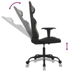 Gaming-Stuhl mit Massagefunktion Schwarz und Taupe Stoff