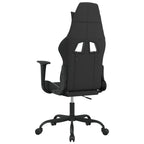 Gaming-Stuhl mit Massagefunktion Schwarz und Weiß Stoff