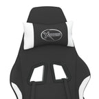 Gaming-Stuhl mit Massagefunktion Schwarz und Weiß Stoff