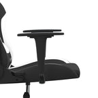 Gaming-Stuhl mit Massagefunktion Schwarz und Weiß Stoff