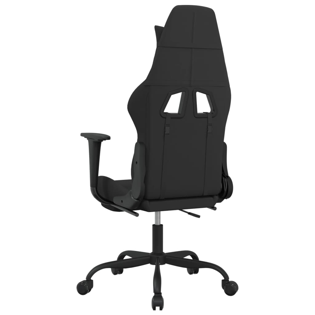 Gaming-Stuhl mit Massage & Fußstütze Schwarz Stoff