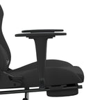Gaming-Stuhl mit Massage & Fußstütze Schwarz Stoff