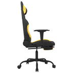 Gaming-Stuhl mit Massage & Fußstütze Schwarz und Gelb Stoff