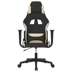 Gaming-Stuhl mit Massagefunktion Schwarz und Creme Stoff