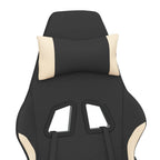 Gaming-Stuhl mit Massagefunktion Schwarz und Creme Stoff