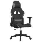 Gaming-Stuhl mit Massagefunktion Schwarz und Hellgrau Stoff