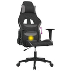 Gaming-Stuhl mit Massagefunktion Schwarz und Hellgrau Stoff