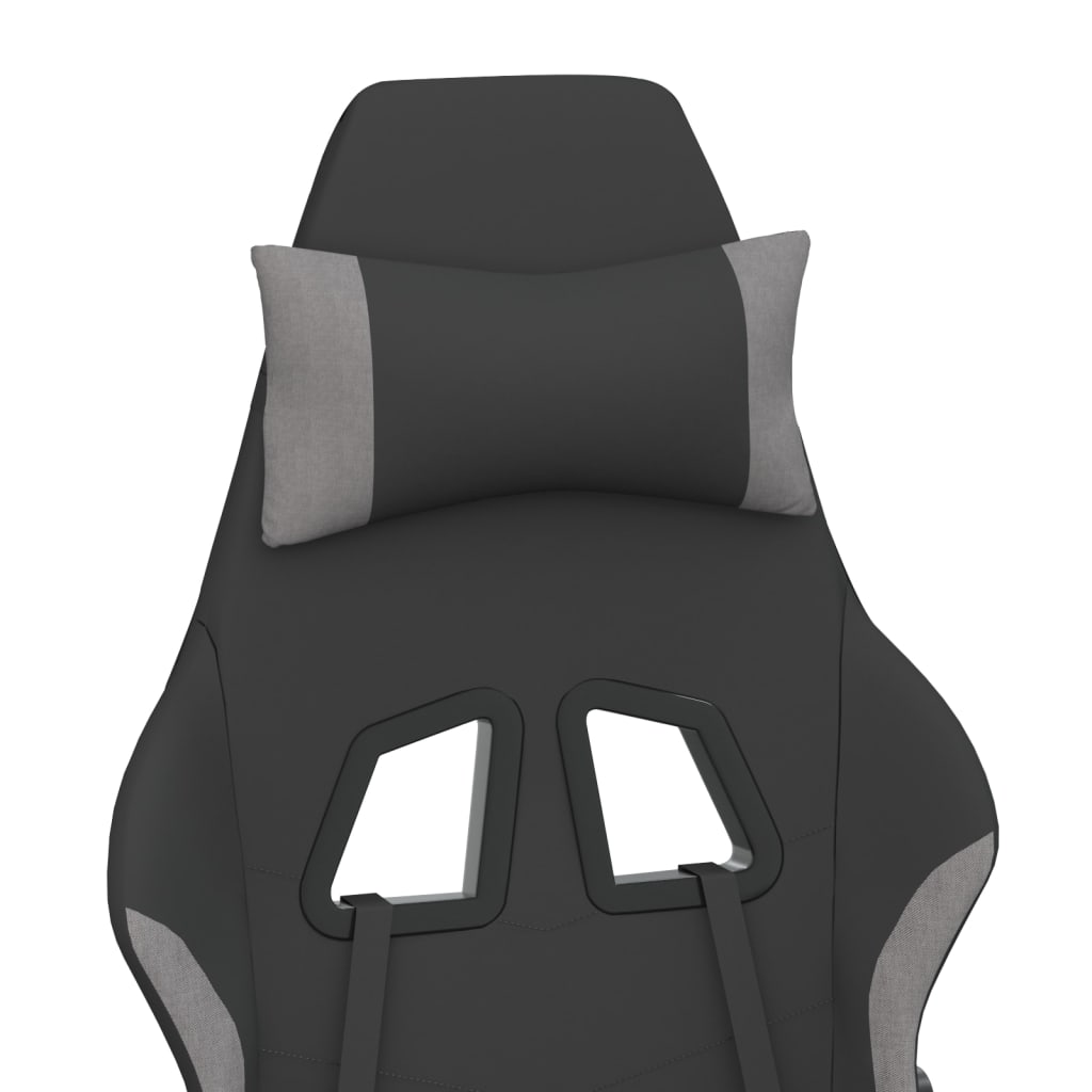 Gaming-Stuhl mit Massagefunktion Schwarz und Hellgrau Stoff