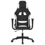 Gaming-Stuhl mit Massagefunktion Schwarz und Weiß Stoff
