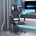 Gaming-Stuhl mit Massagefunktion Schwarz und Weiß Stoff