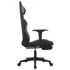 Gaming-Stuhl mit Massage & Fußstütze Schwarz und Taupe Stoff