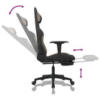 Gaming-Stuhl mit Massage & Fußstütze Schwarz und Taupe Stoff