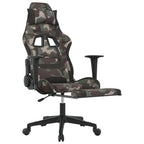 Gaming-Stuhl mit Massage & Fußstütze Schwarz Camouflage Stoff
