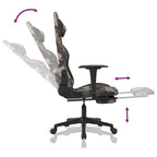 Gaming-Stuhl mit Massage & Fußstütze Schwarz Camouflage Stoff