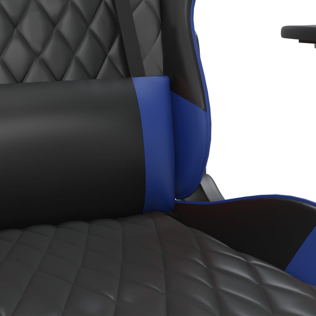 Gaming-Stuhl mit Massagefunktion Schwarz und Blau Kunstleder