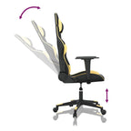 Gaming-Stuhl mit Massagefunktion Schwarz & Golden Kunstleder