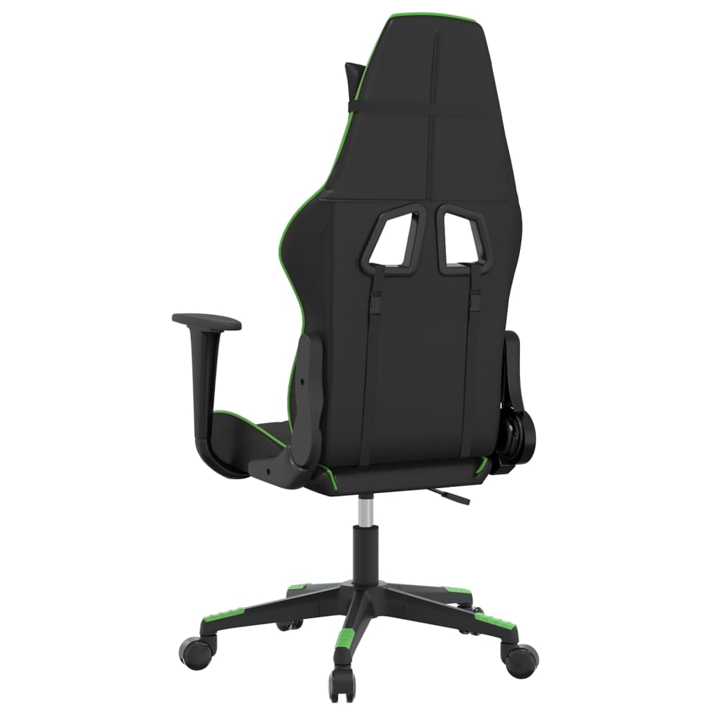 Gaming-Stuhl mit Massagefunktion Schwarz und Grün Kunstleder