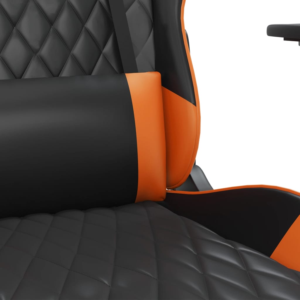 Gaming-Stuhl mit Massagefunktion Schwarz und Orange Kunstleder