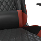 Gaming-Stuhl mit Massagefunktion Schwarz und Weinrot Kunstleder