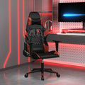 Gaming-Stuhl mit Massagefunktion Schwarz und Weinrot Kunstleder