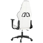 Gaming-Stuhl mit Massagefunktion Weiß und Schwarz Kunstleder