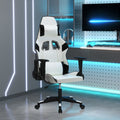 Gaming-Stuhl mit Massagefunktion Weiß und Schwarz Kunstleder