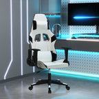 Gaming-Stuhl mit Massagefunktion Weiß und Schwarz Kunstleder
