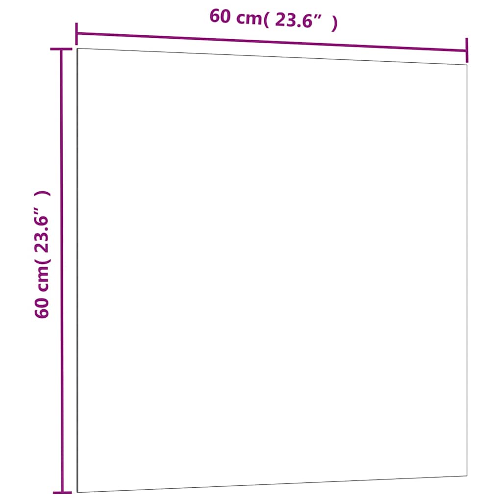 Magnettafel Wandmontage Schwarz 60x60 cm  Hartglas
