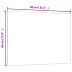 Magnettafel Wandmontage Schwarz 80x60 cm  Hartglas