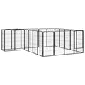 22-tlg. Hundelaufstall Schwarz 50x100cm Stahl Pulverbeschichtet