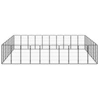 36-tlg. Hundelaufstall Schwarz 50x100cm Stahl Pulverbeschichtet