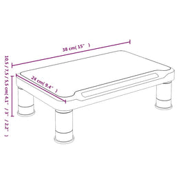 Monitorerhöhung 38 × 24 × 10,5 cm aus HIPS (schlagfestes Polystyrol) - Schwarz
