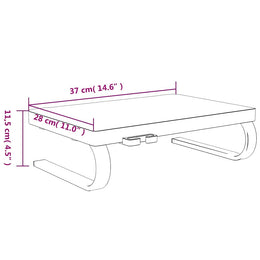 Monitorerhöhung 37 × 28 × 11,5 cm aus HIPS (schlagfestes Polystyrol), Metall - Schwarz