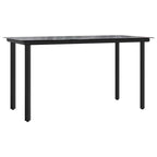 Garten-Esstisch Schwarz 200x100x74 cm Stahl und Hartglas