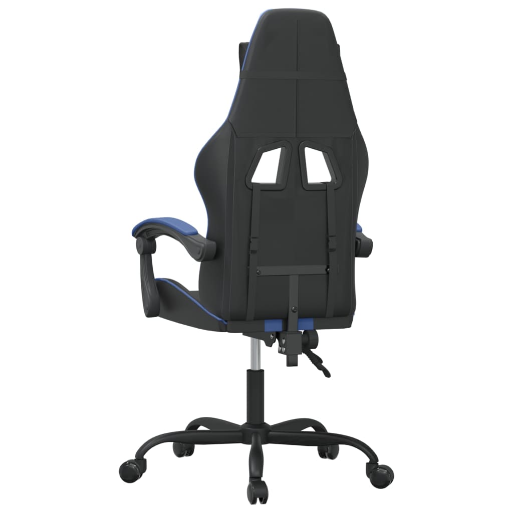 Gaming-Stuhl Drehbar Schwarz und Blau Kunstleder