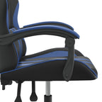 Gaming-Stuhl Drehbar Schwarz und Blau Kunstleder