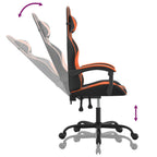 Gaming-Stuhl Drehbar Schwarz und Orange Kunstleder