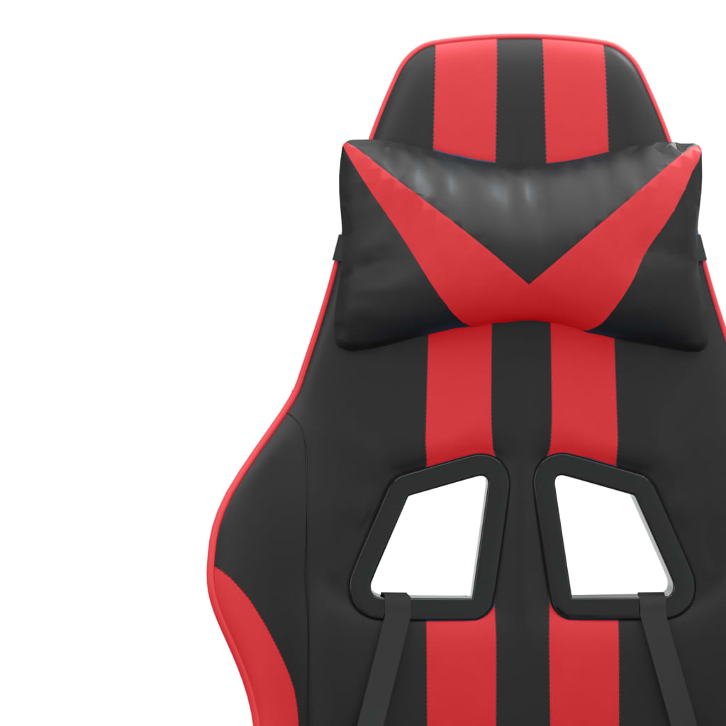Gaming-Stuhl mit Fußstütze Drehbar Schwarz & Rot Kunstleder