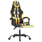 Gaming-Stuhl mit Fußstütze Drehbar Schwarz & Golden Kunstleder