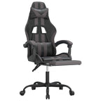 Gaming-Stuhl mit Fußstütze Drehbar Schwarz & Grau Kunstleder