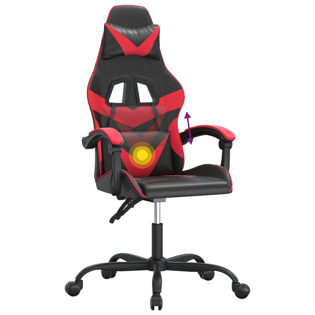 Gaming-Stuhl Drehbar Schwarz und Rot Kunstleder